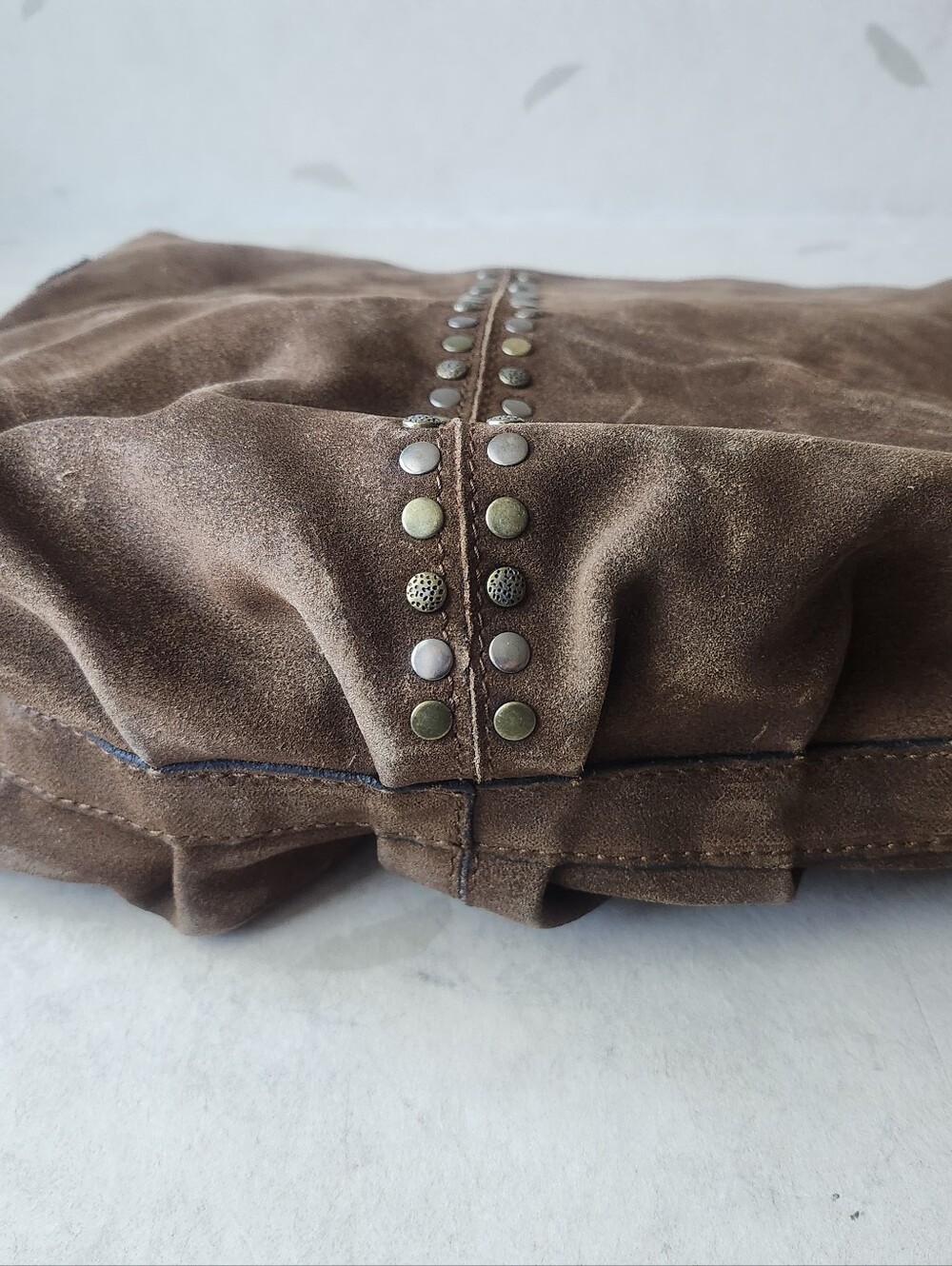 Patricia Nash Brown Suede Stud-Trim Hobo Shoulder Bag - Picture 6 of 6